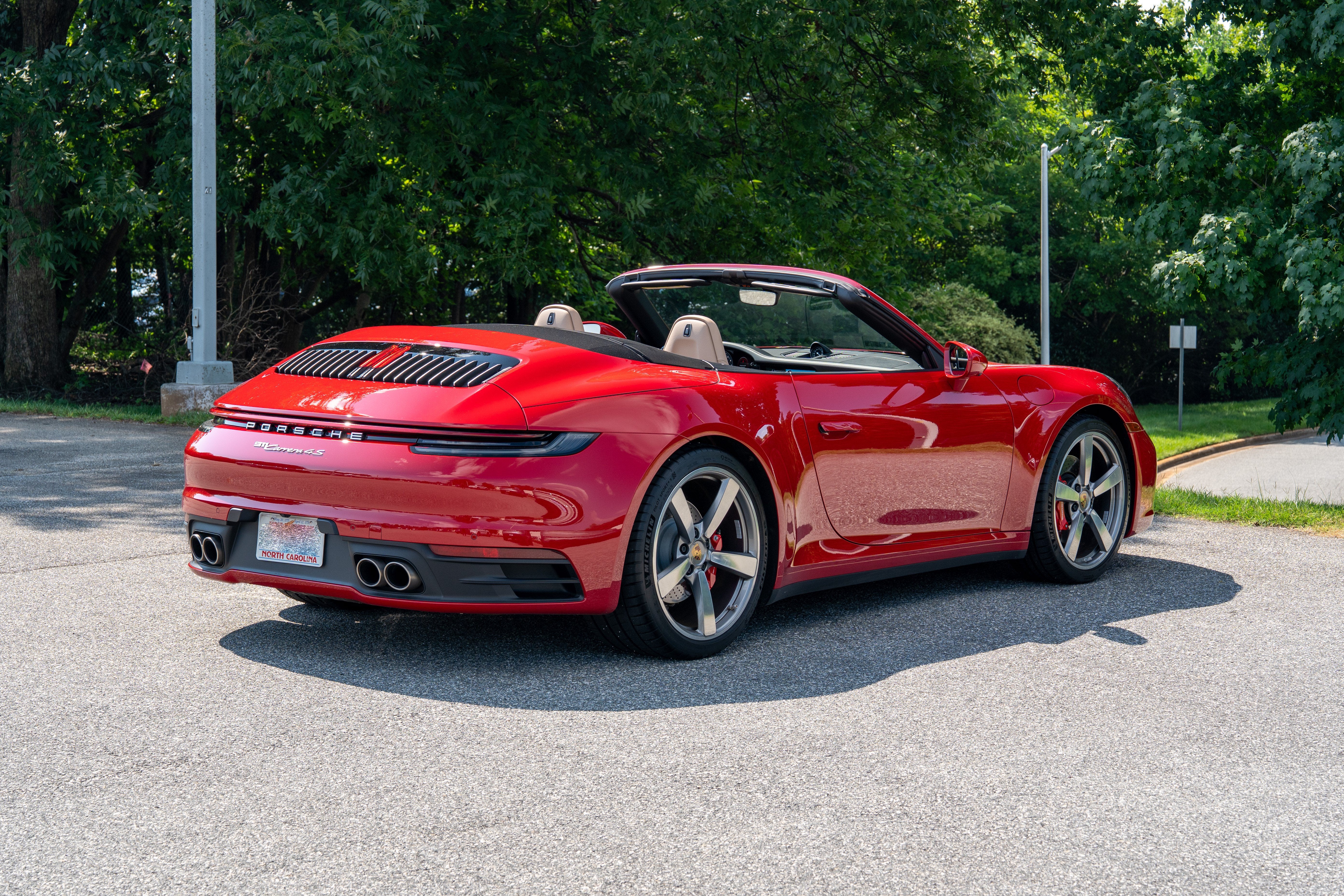 Used 2022 Carmine Red Porsche Carrera 4S Cabriolet image 7