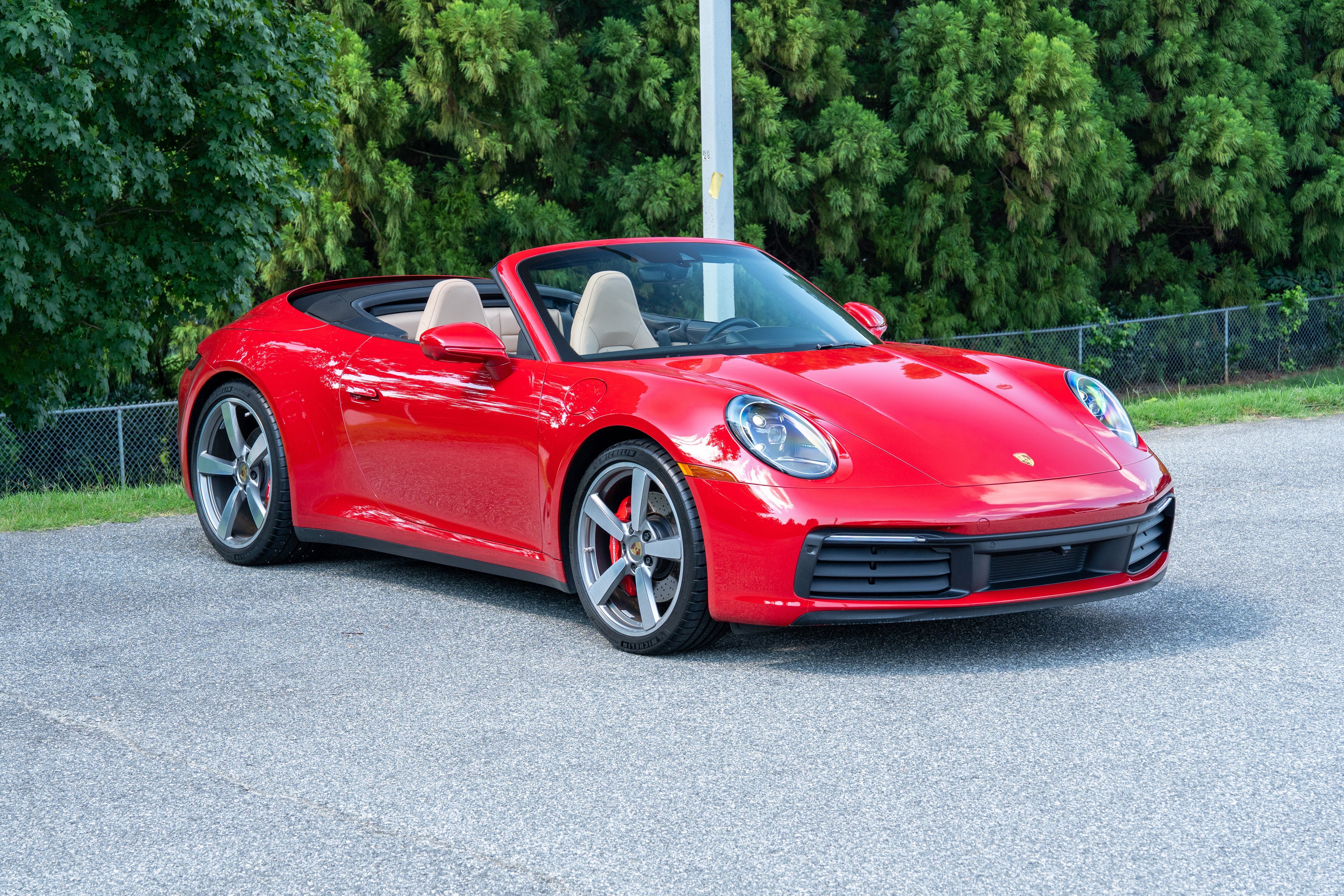 Used 2022 Carmine Red Porsche Carrera 4S Cabriolet image 9