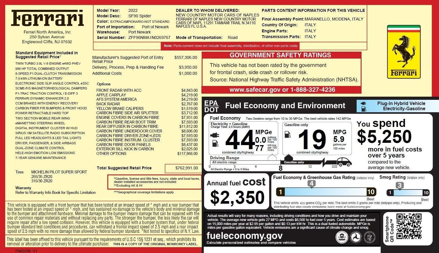 2022 Ferrari SF90 Spider