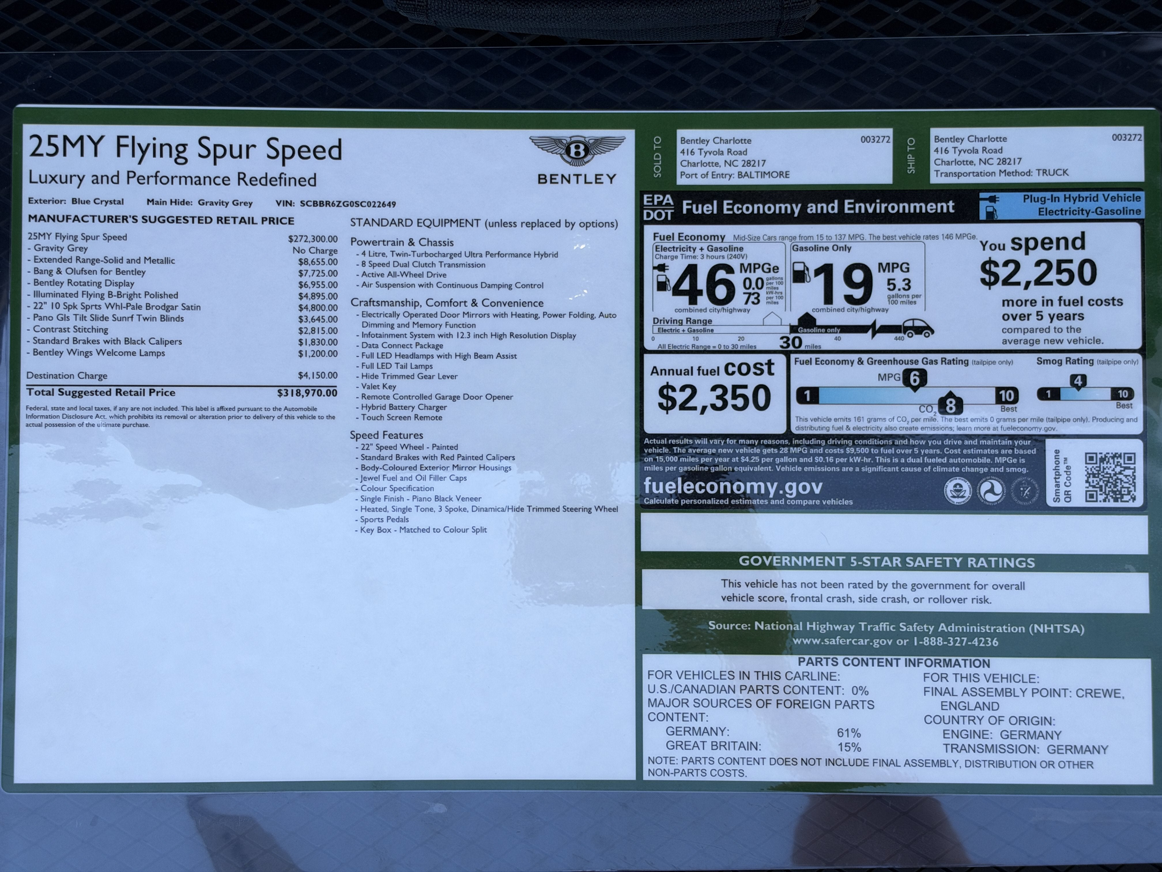 Used 2025 Blue Bentley Speed image 44